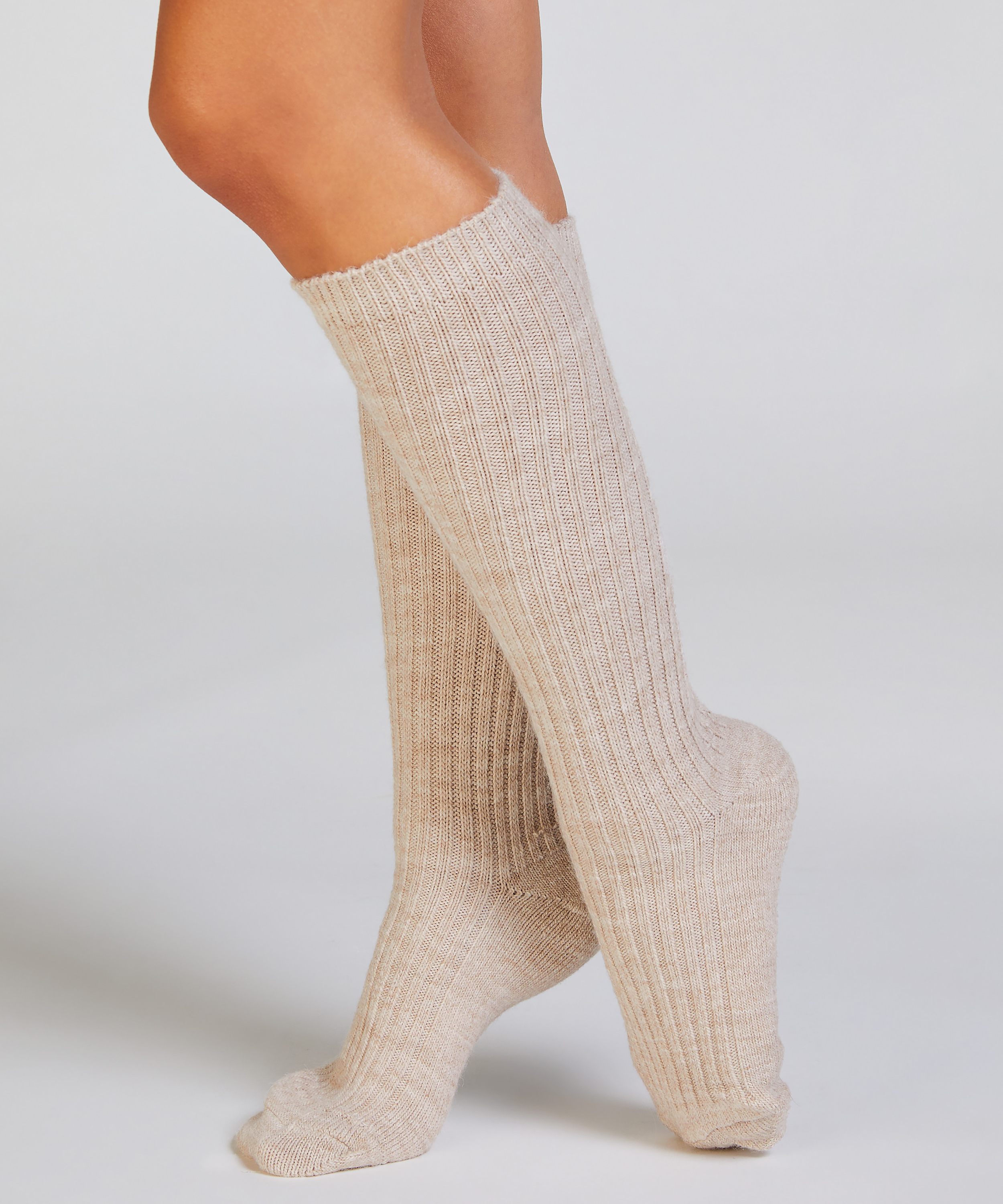 1 Paar Stricksocken, Beige, main