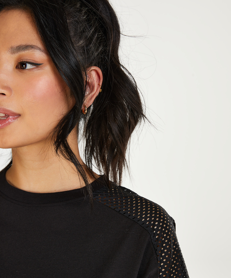 HKMX Crop Top Mesh, Schwarz