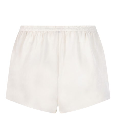 Satin-Shorts Minimal, Wei&szlig;