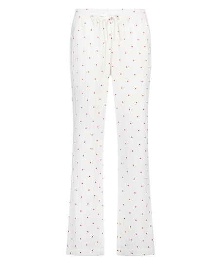 Pantalon de pyjama Jacquard Hearts, Blanc