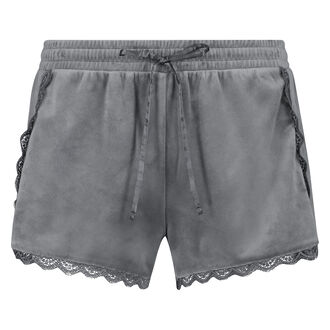 Shorts Velours Lace, Grau