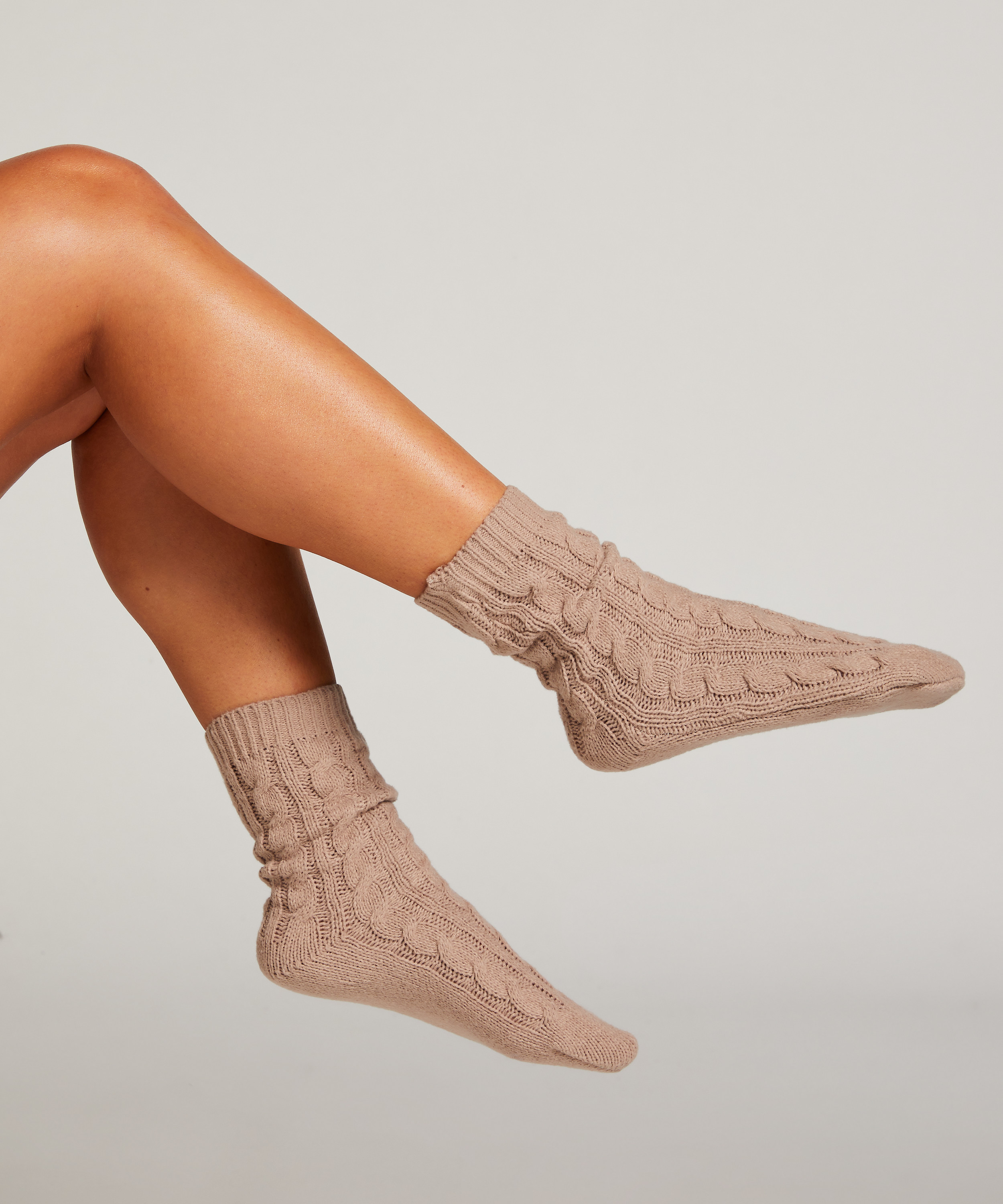 1 Paar Stricksocken, Beige, main