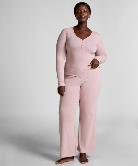 Pyjama-Oberteil Henley, Rose