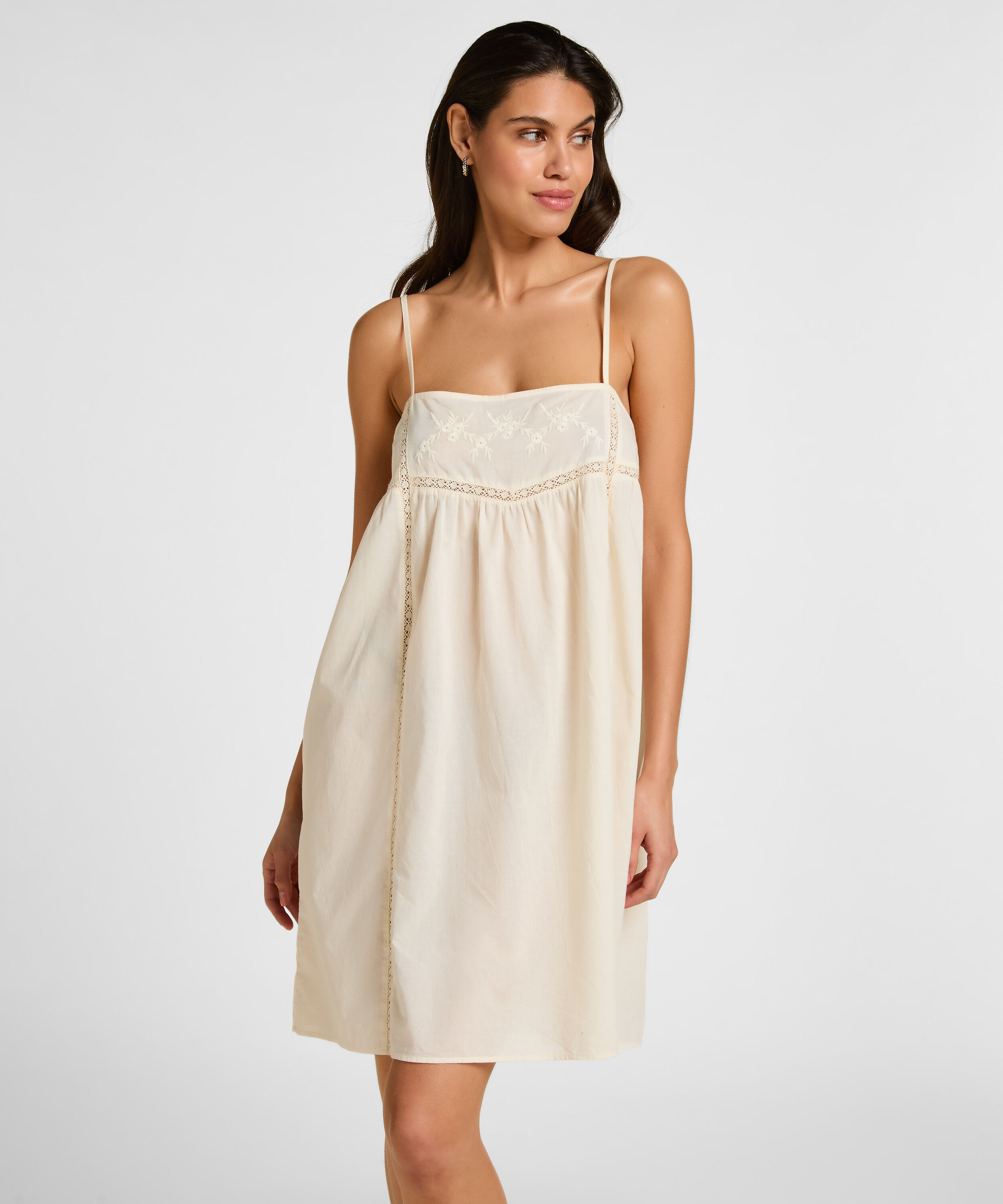 Slipdress Embroidery, Weiß Slipdress Embroidery, Weiß