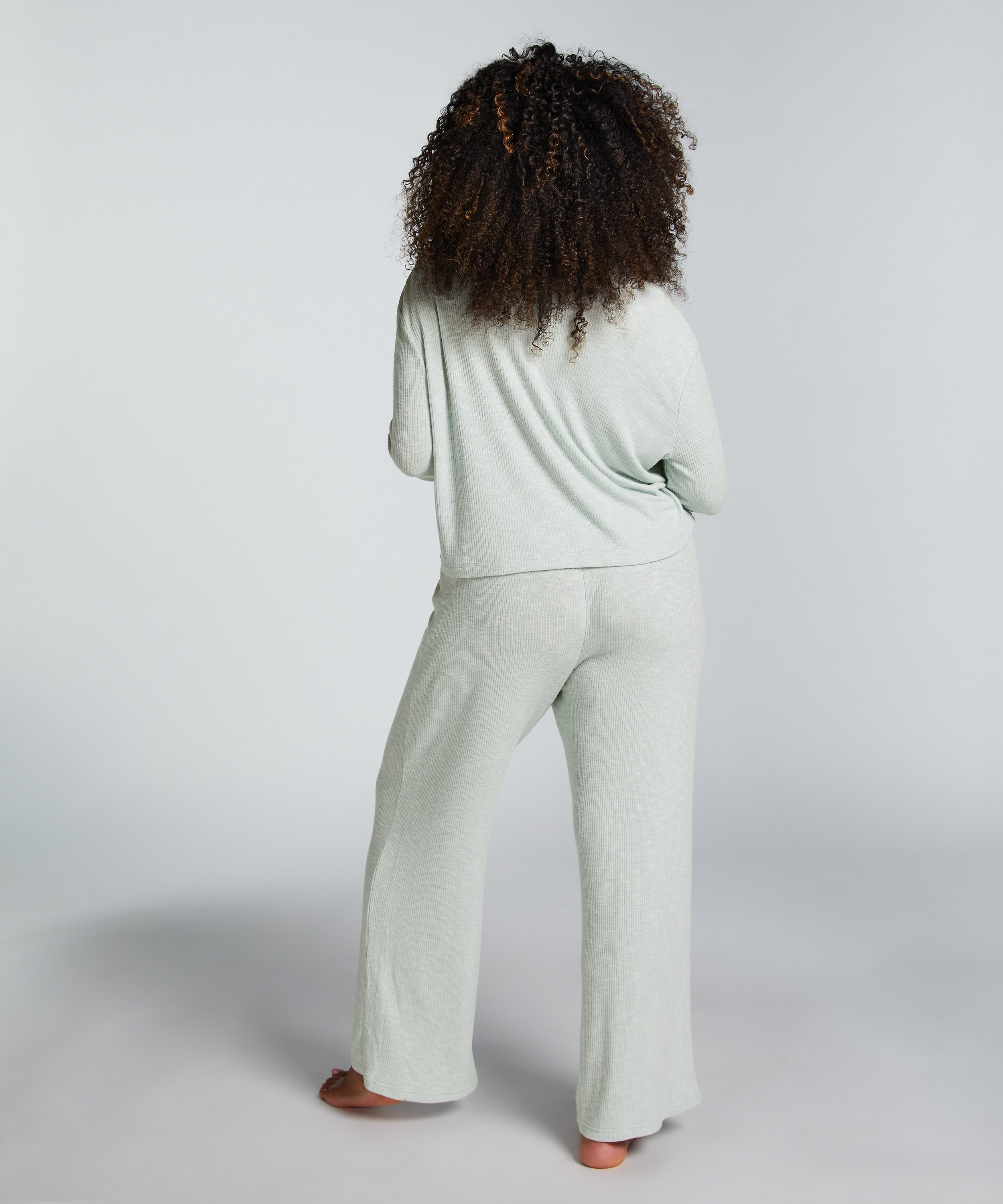 Langärmeliges Pyjamatop, Grün, main