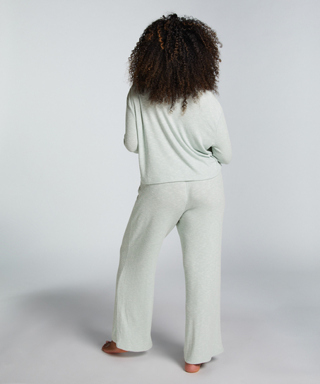 Langärmeliges Pyjamatop, Grün