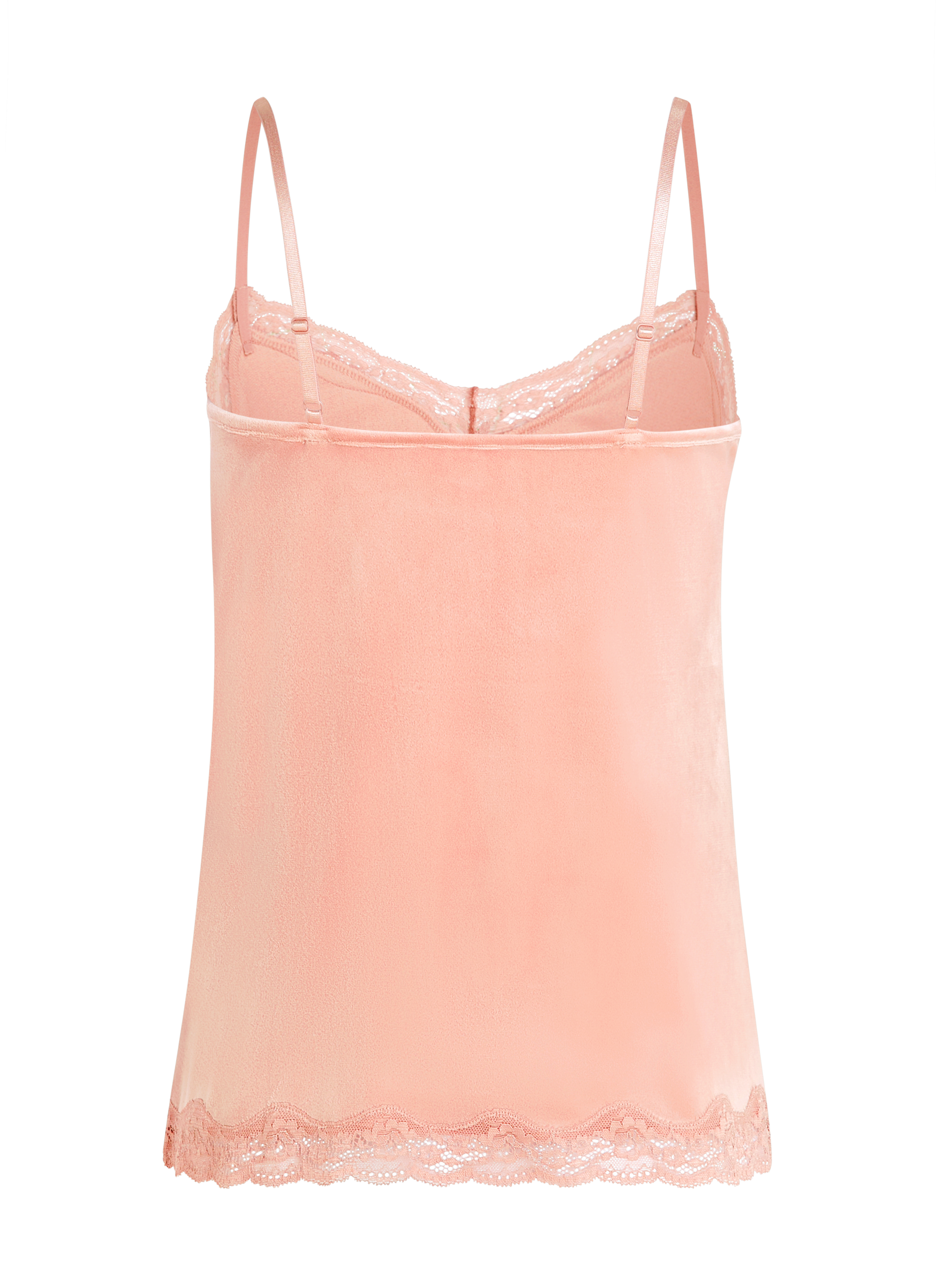 Cami Top Velours Lace, Rose, main