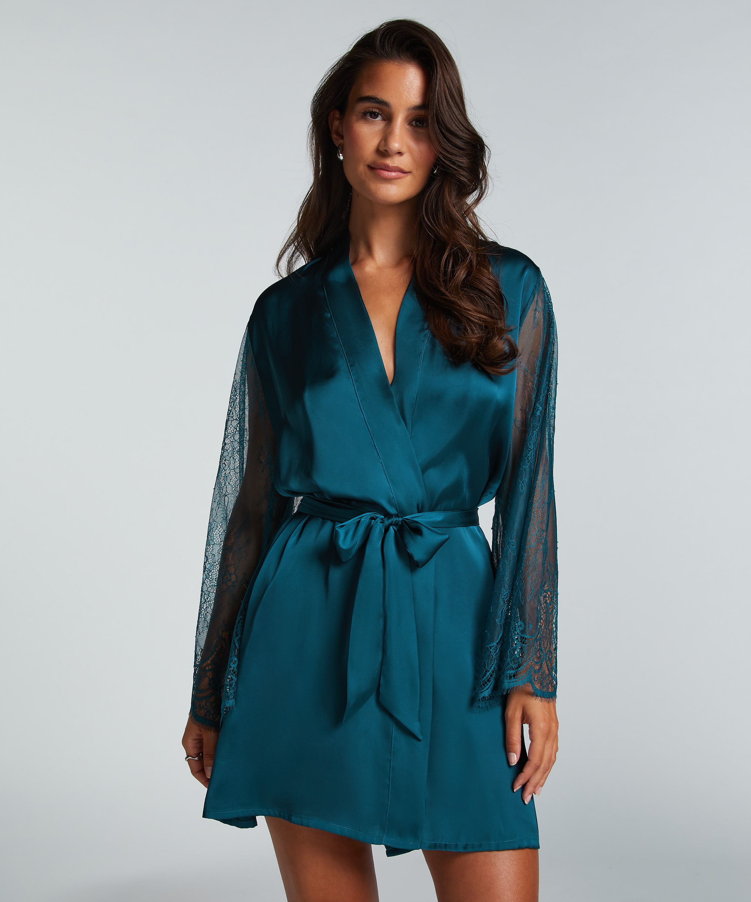 Kimono Satin, Blau, main
