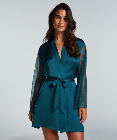 Kimono Satin, Blau