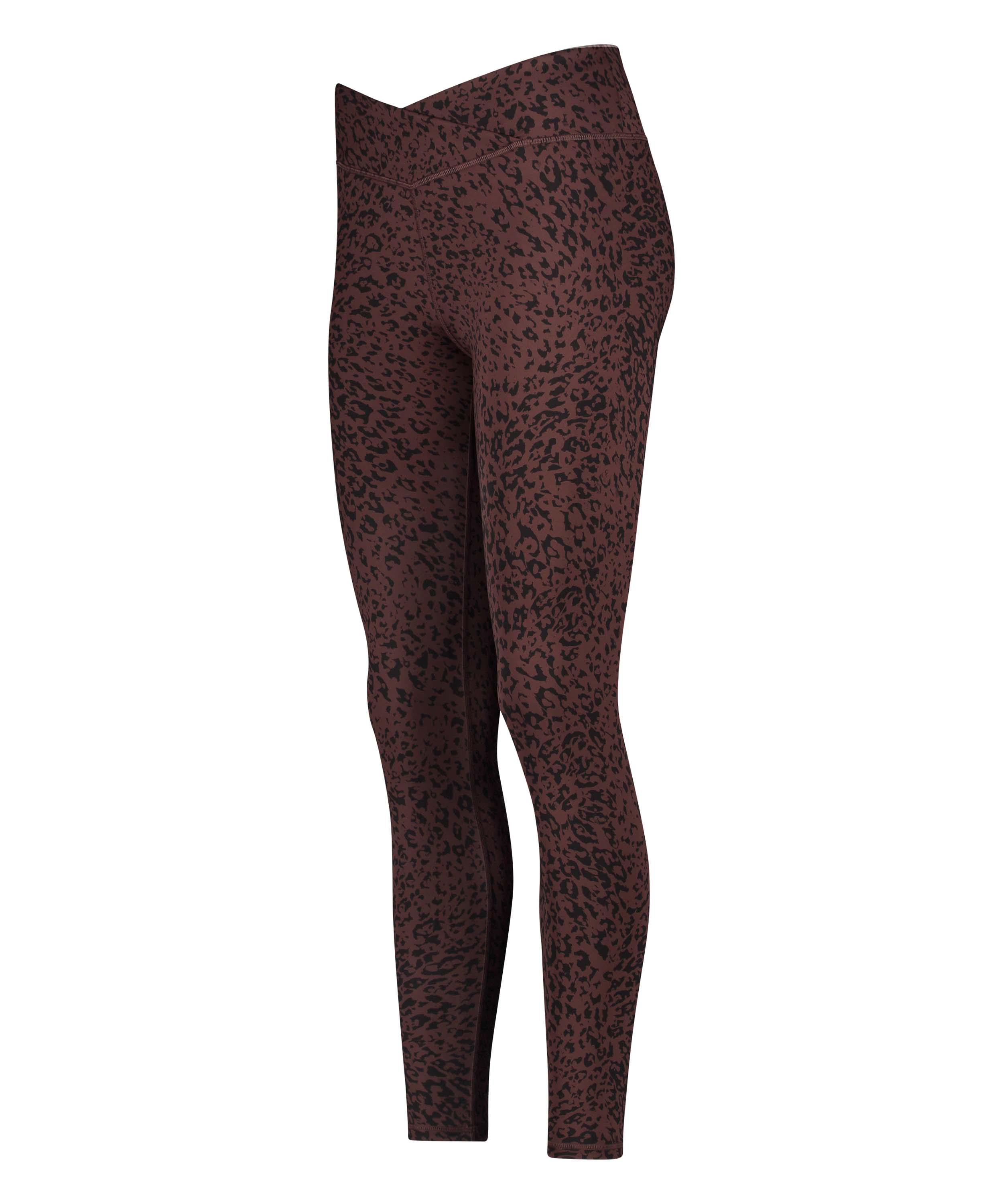 HKMX Legging croisé à taille haute, marron, main