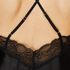 Cami Top Satin Spitze, Schwarz