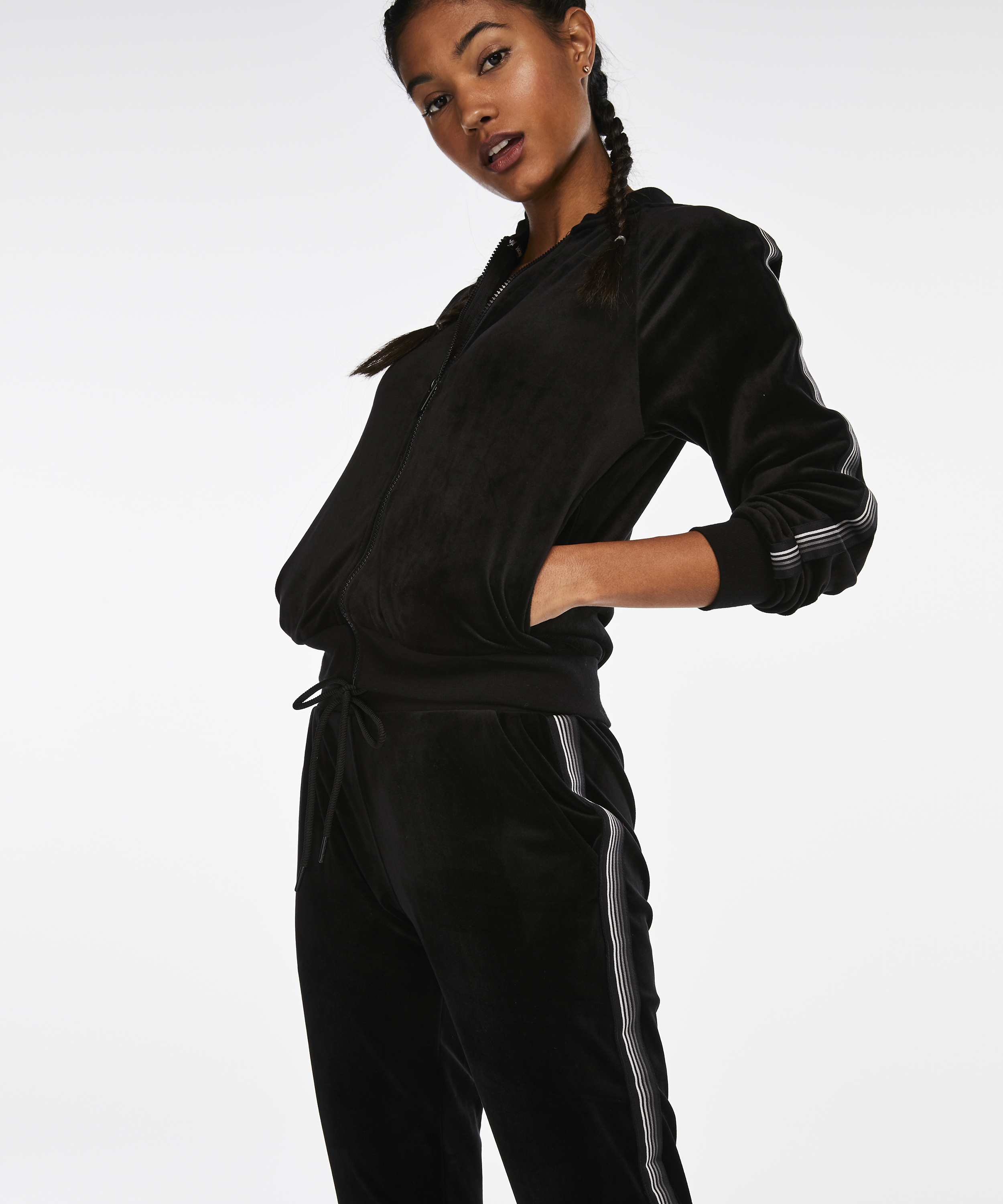 HKMX Sporthose Velours, Schwarz, main