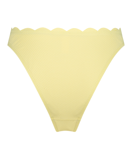 Slip de Bikini Échancrés Scallop, Jaune