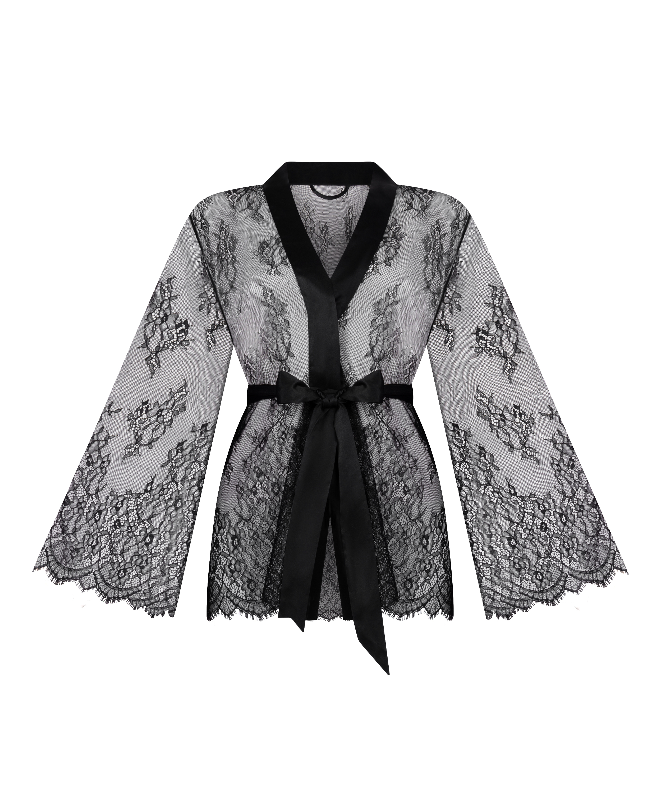 Kimono Allover-Spitze, Schwarz, main