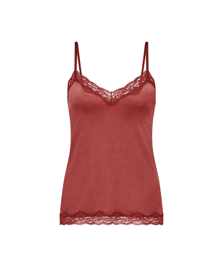Camisole velours Dentelle, Rose