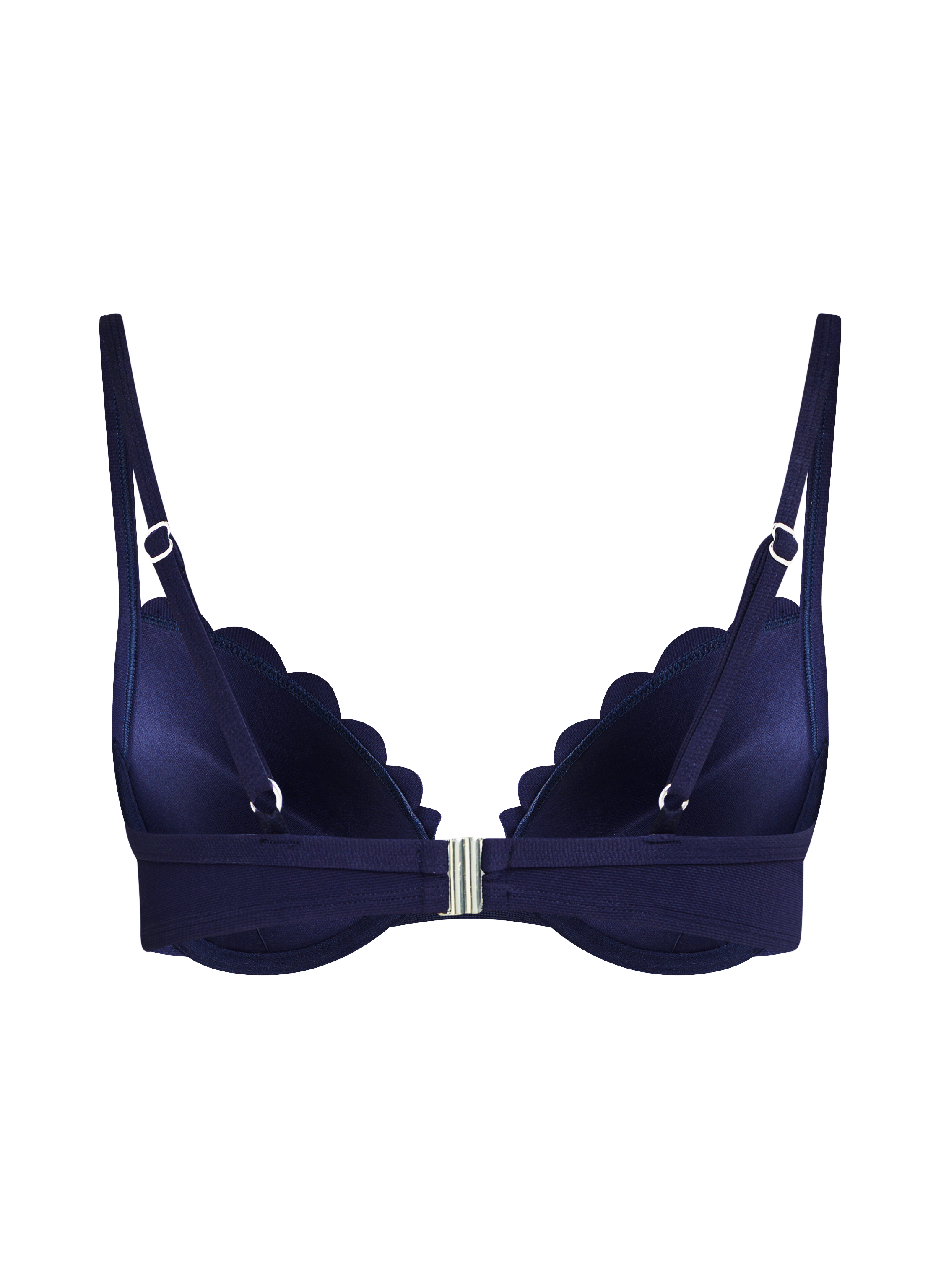 Vorgeformtes Push-up Bügel-Bikinitop Scallop Cup A - E, Blau, main