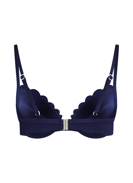 Vorgeformtes Push-up Bügel-Bikinitop Scallop Cup A - E, Blau