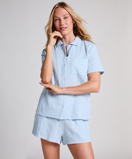 Musselin-Jacke, Blau