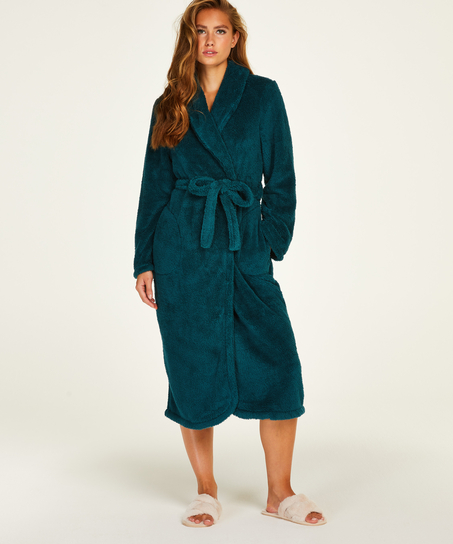 Bademantel Fleece, Blau