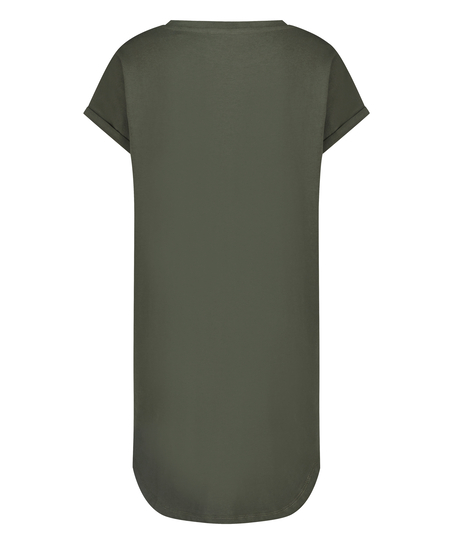 Chemise de nuit col rond, Vert