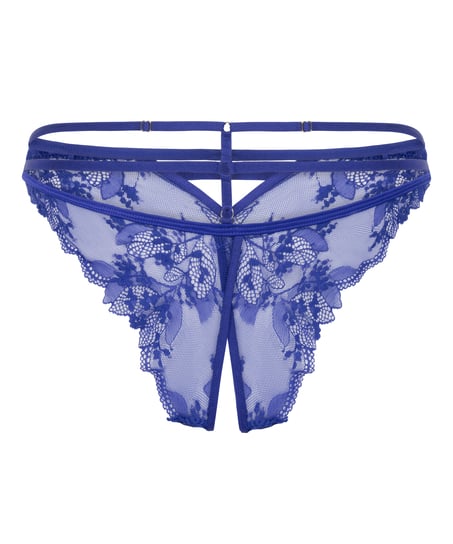 Culotte brésilienne fendue à l'entrejambe Amari, Bleu