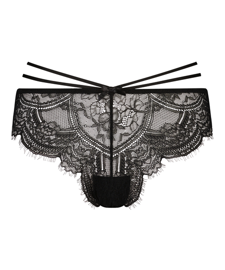 Slip brésilien échancré Sian, Noir