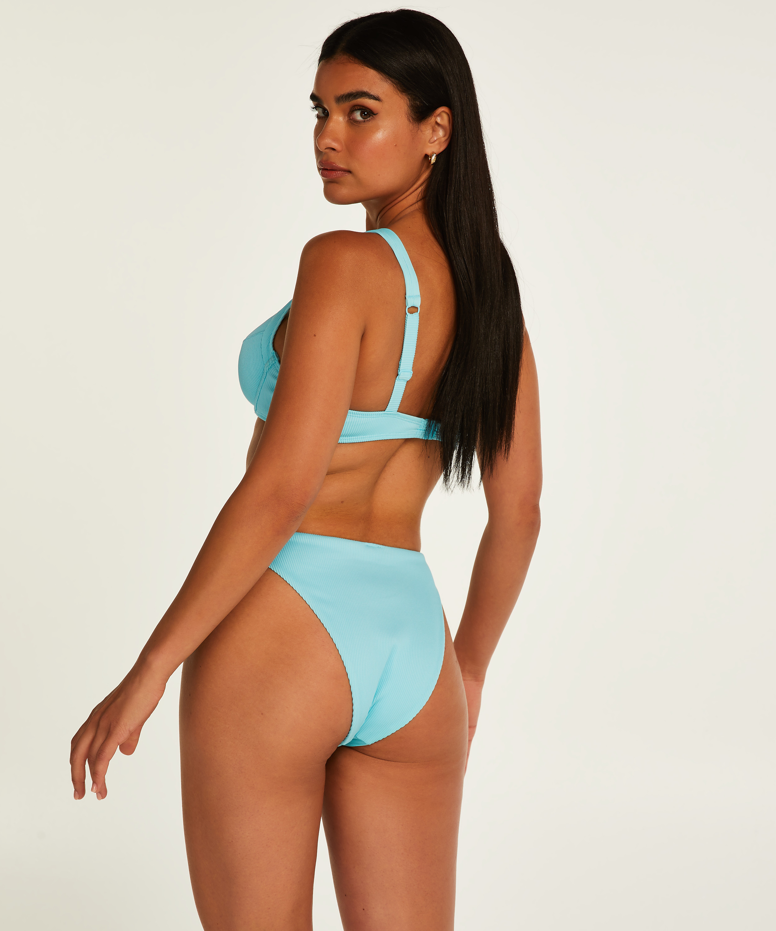 Nicht-vorgeformtes Bügel-Bikini-Top Texture, Schwarz, main