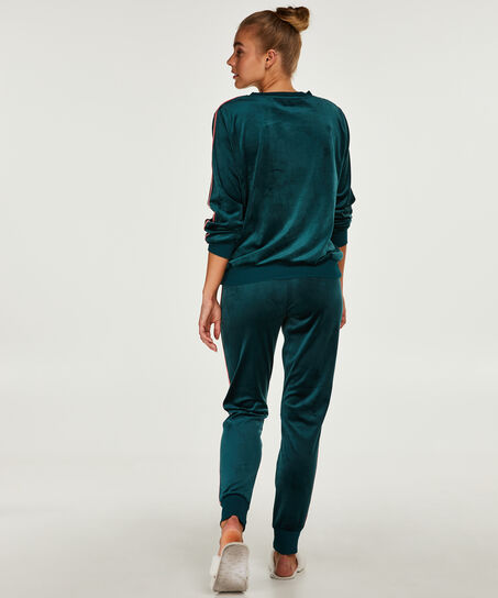 Top Velours Stripe, gr&uuml;n