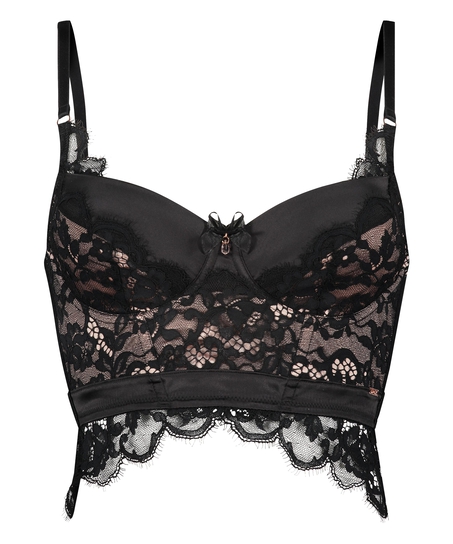 Vorgeformter Longline-B&uuml;gel-BH Heather, Schwarz