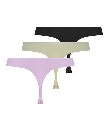 3er-Pack String Invisible Stripe Mesh, Lila