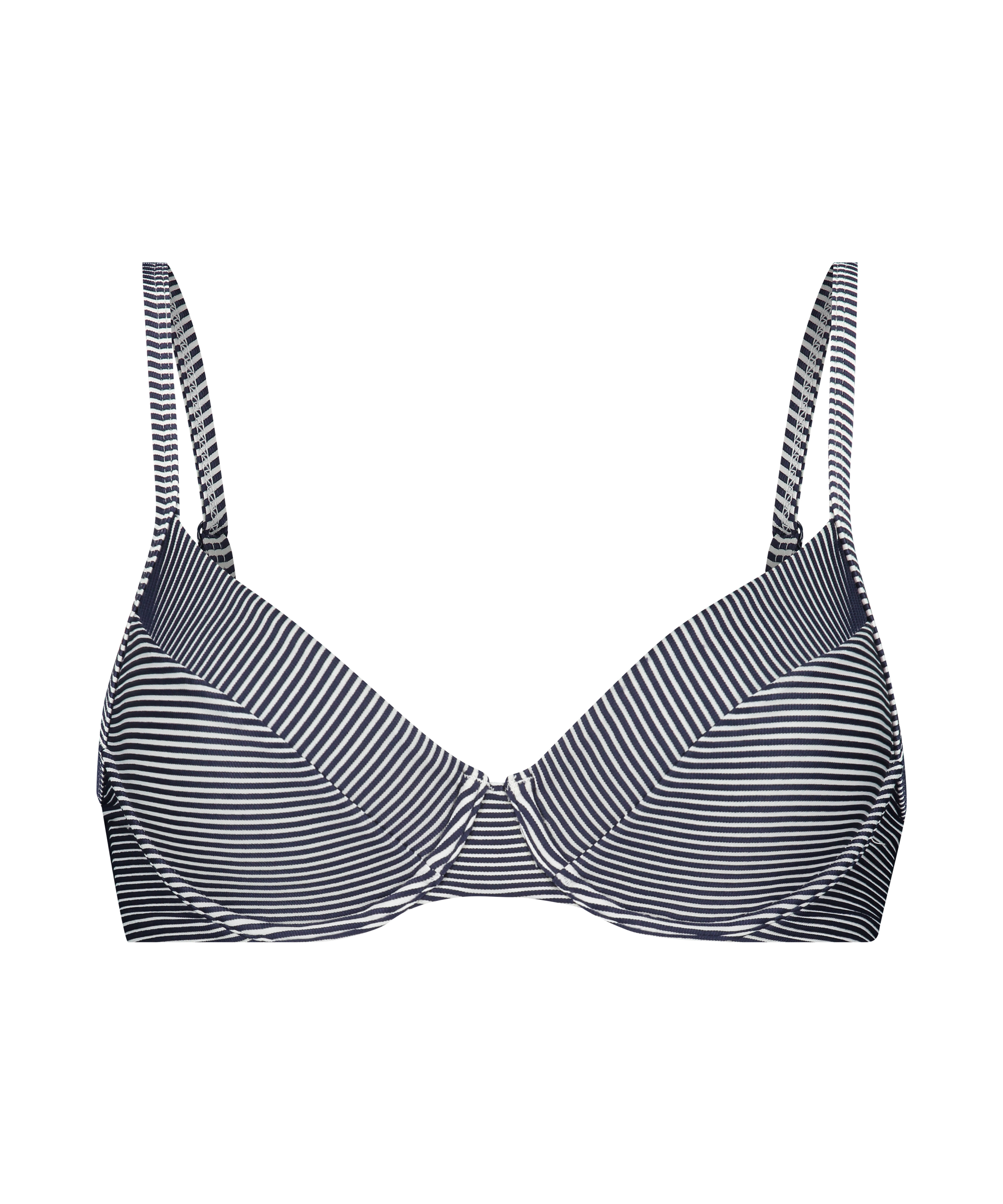 Nicht vorgeformtes Bügel-Bikini-Top Ruffle, Blau, main