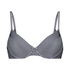 Nicht vorgeformtes Bügel-Bikini-Top Ruffle, Blau