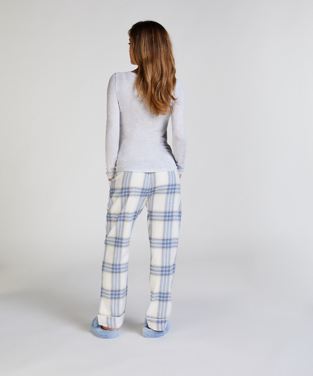 Tall Pyjamahose aus Flanell, Blau
