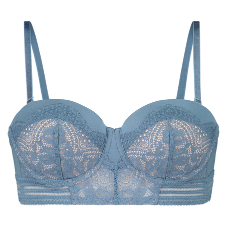 Soutien-gorge &agrave; armatures pr&eacute;form&eacute; longline sans bretelles Eden, Bleu