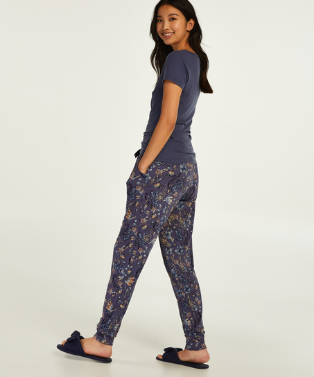 Tall Pyjamahose Ditzy Floral, Blau