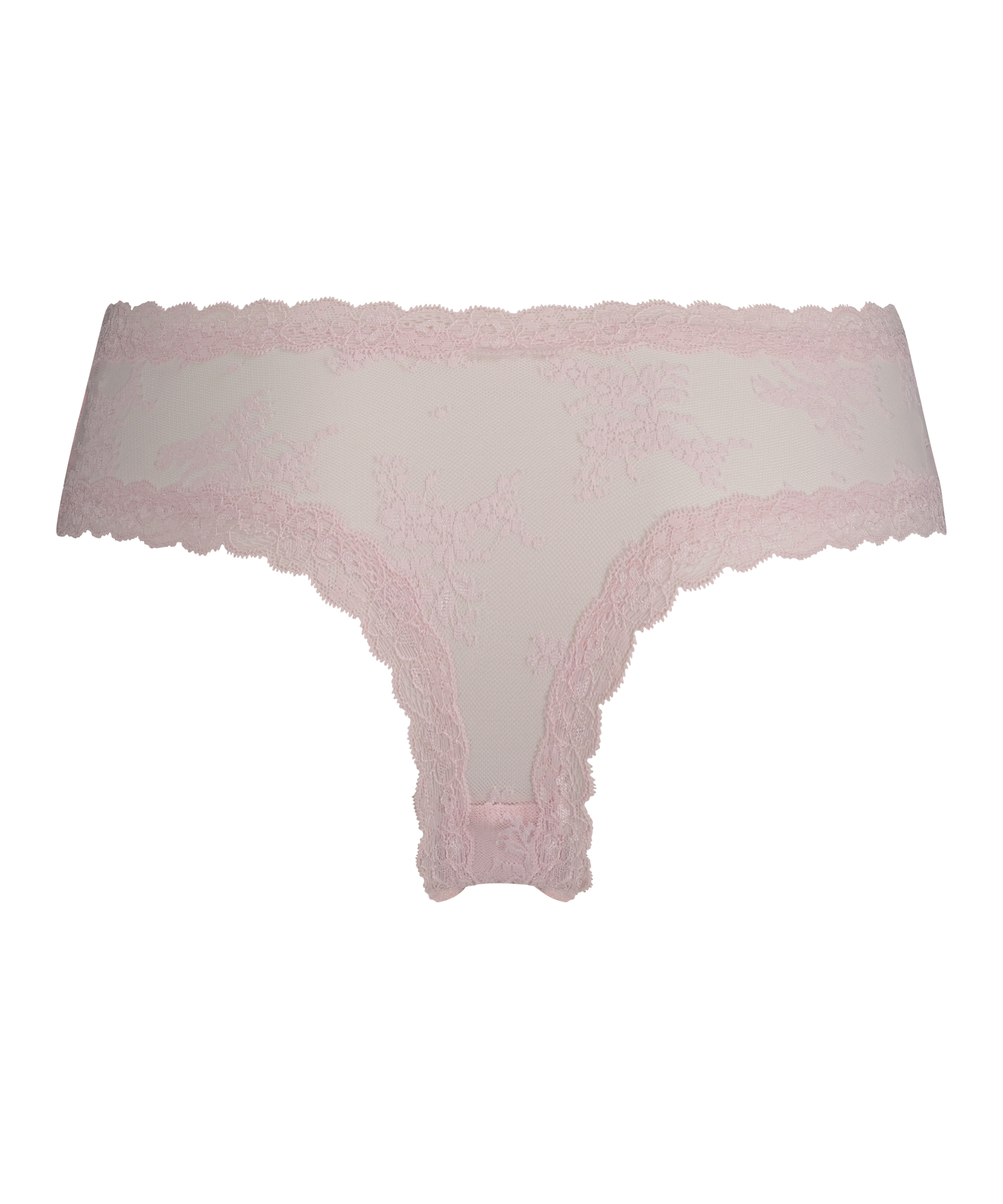 Slip br&eacute;silien V-shape Floral Mesh, Rose, main