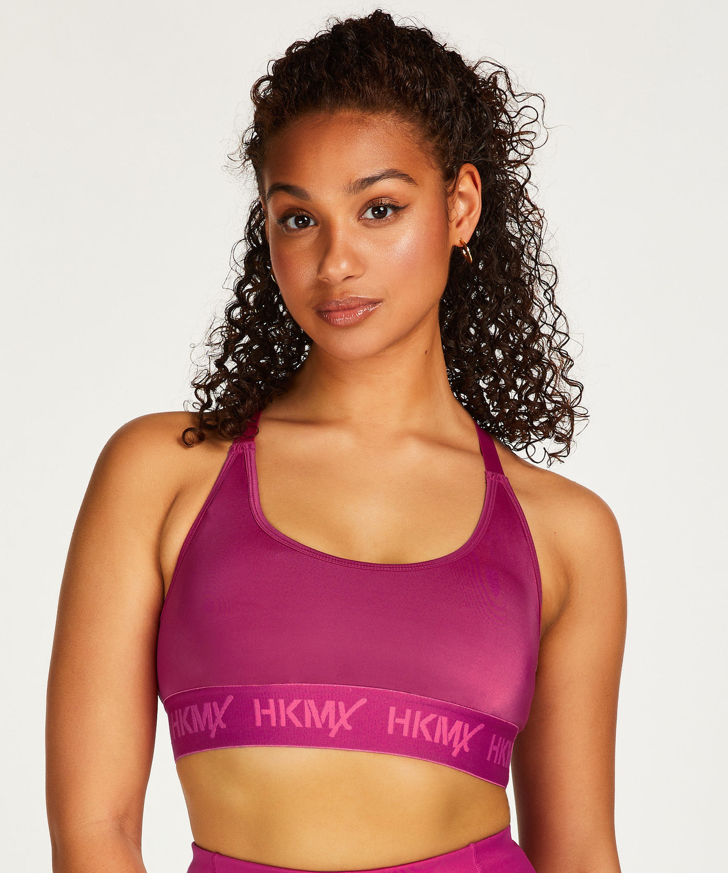 HKMX Soutien-gorge de sport The Crop Logo Level 1, Rose, main