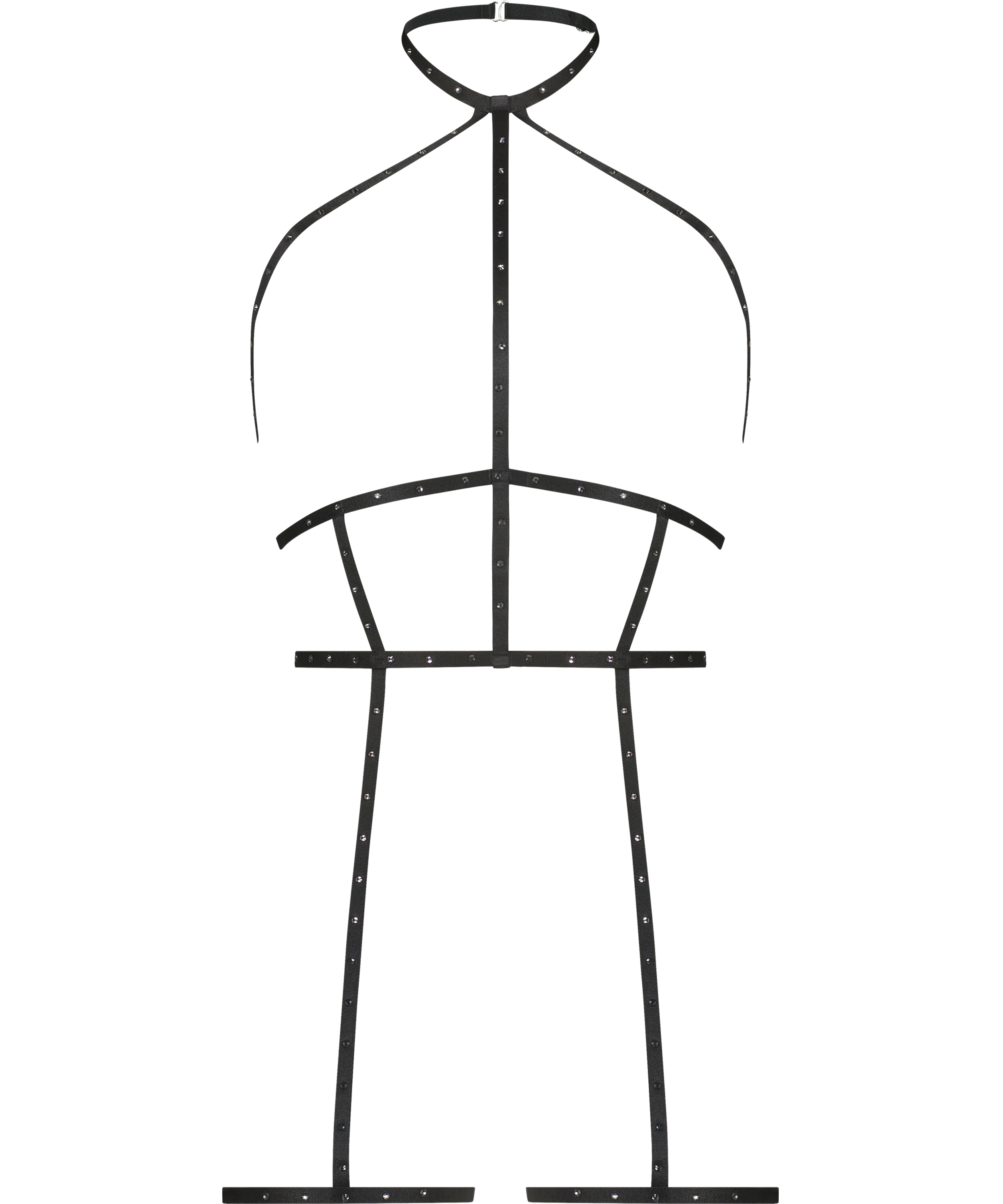 Private harnais strass, Noir, main