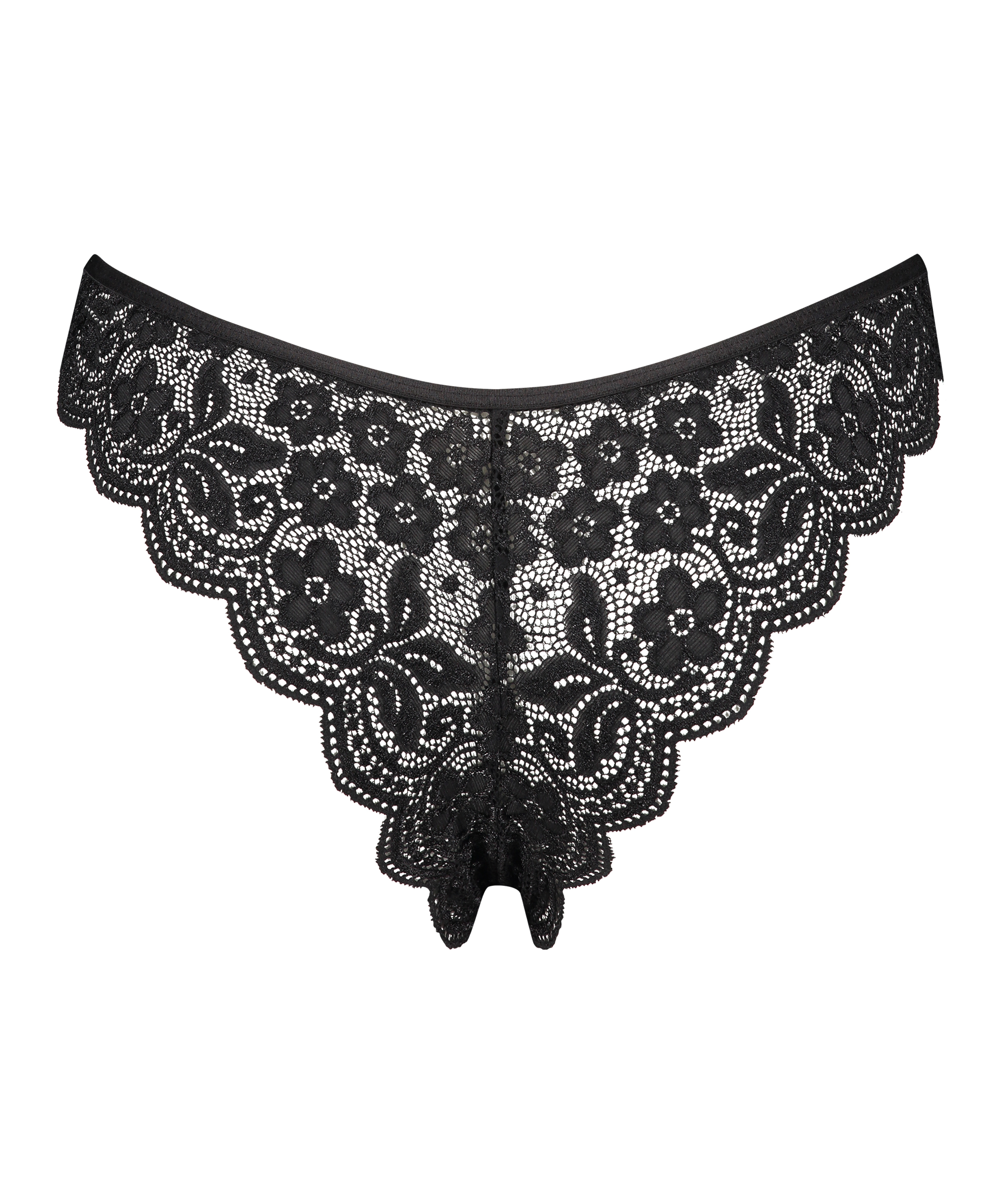 Slip brésilien jambe haute, Noir, main