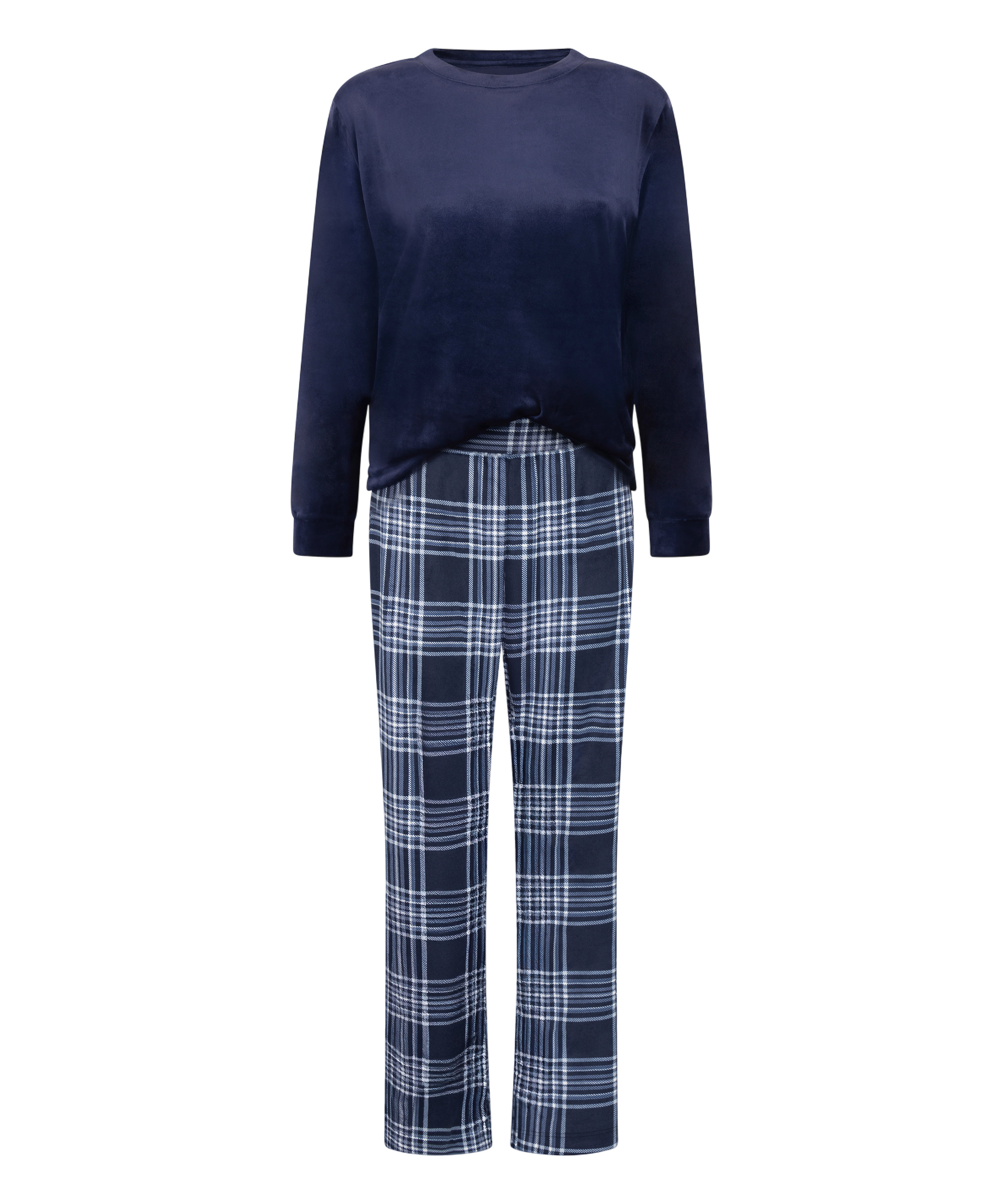 Ensemble pyjama Velours, Bleu, main