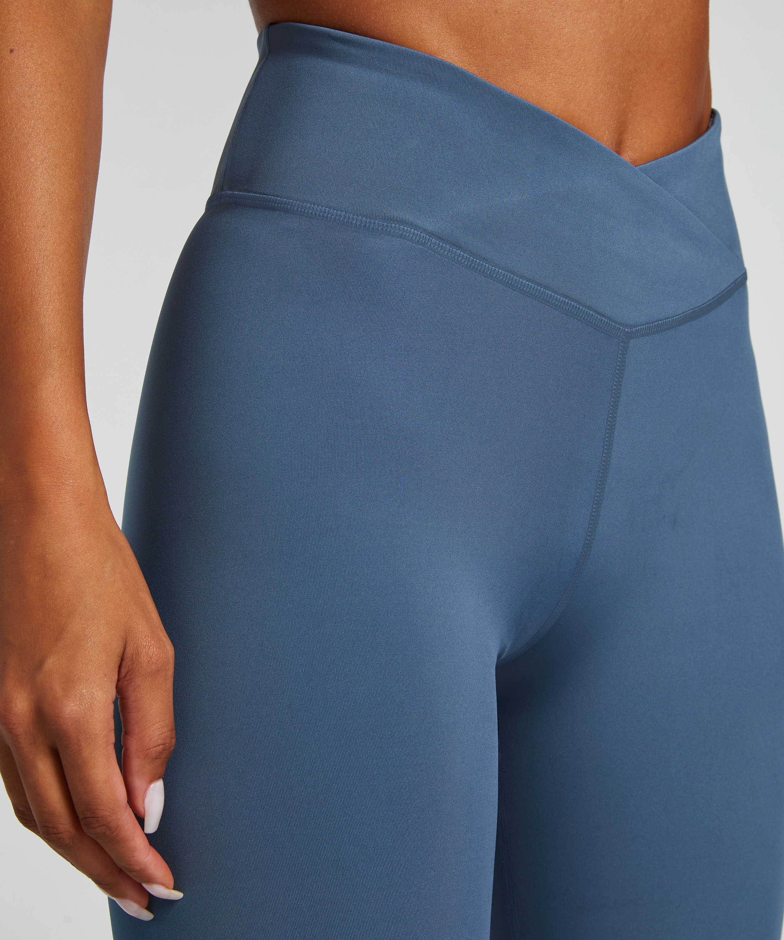 HKMX Gekreuzte High Waist-Leggings, Blau, main