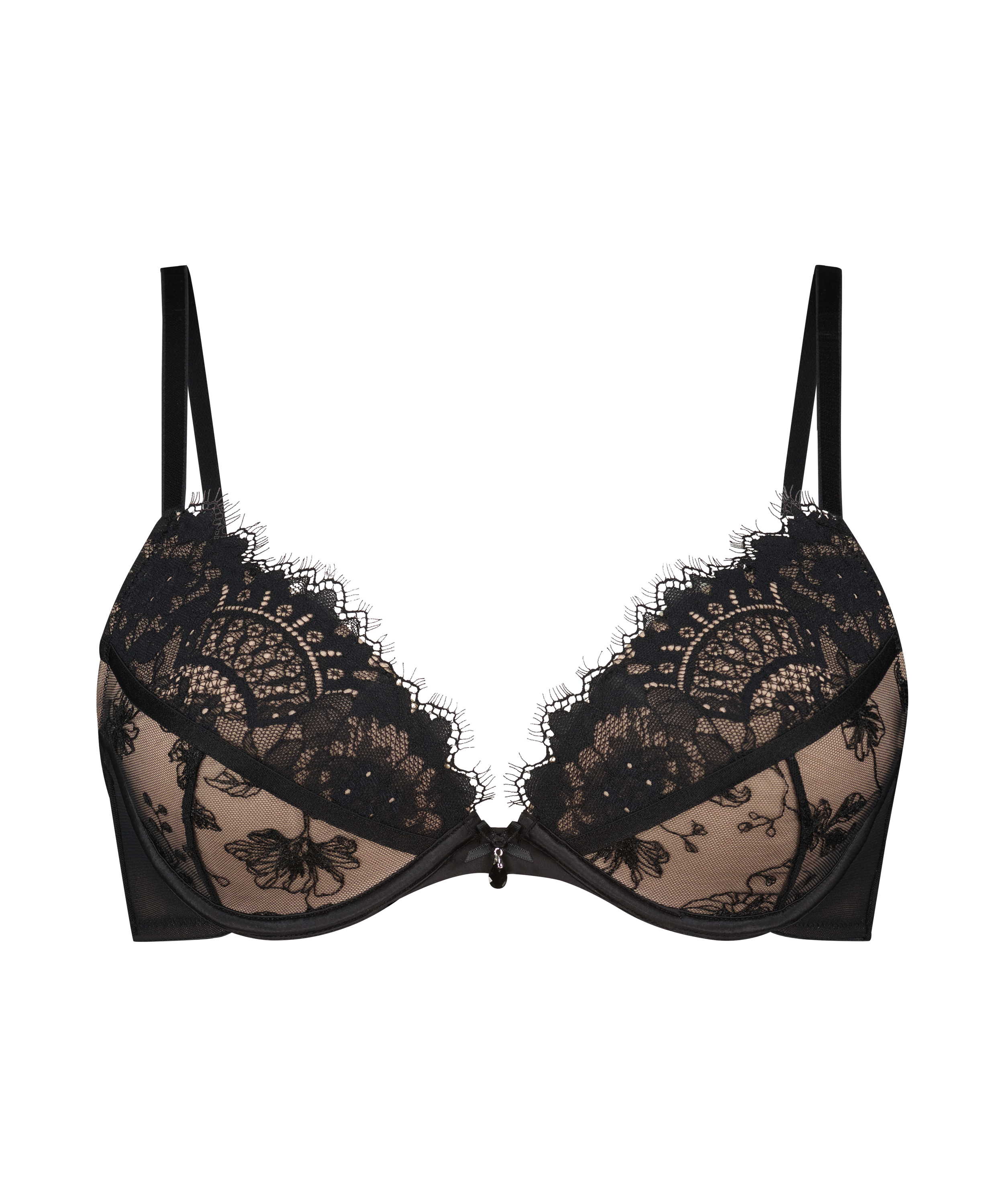 Soutien-gorge push-up rembourré à armatures Malika, Noir, main