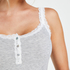 Singlet top cami rib lace, Grau