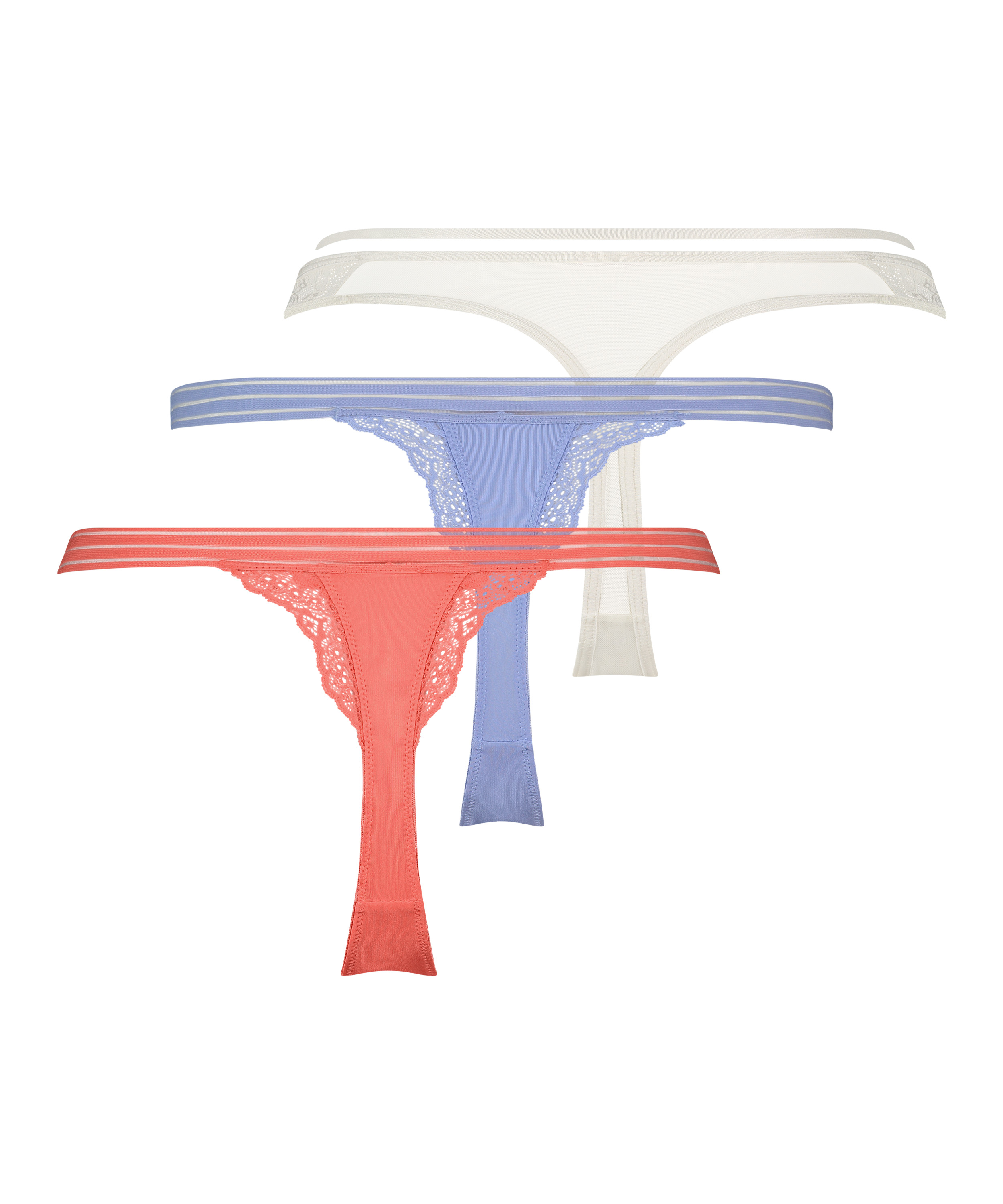 Lot de 3 strings, Rose, main