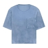 Top Velours Pocket, Blau