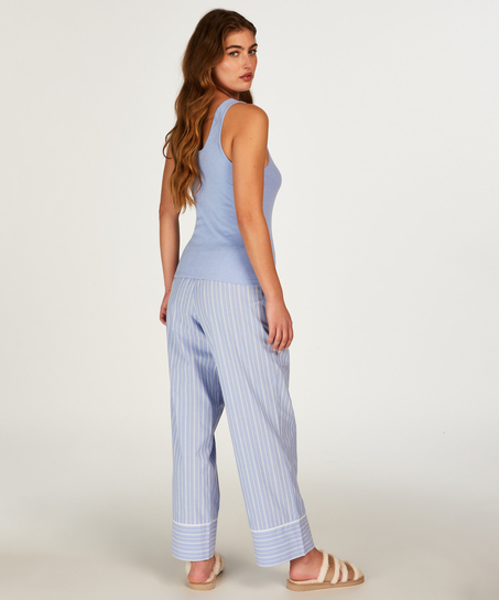 Pyjamahose Baumwolle, Blau