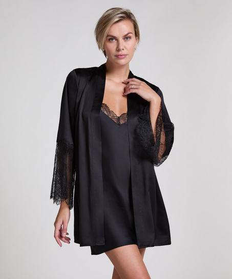 Kimono Satin, Schwarz