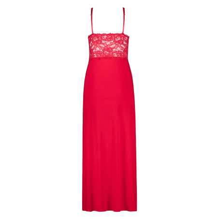 Longue nuisette Modal Lace, Rouge
