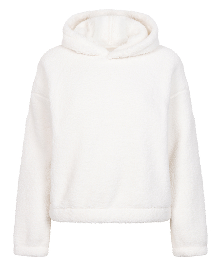 Hoodie aus Fleece Snuggle, Weiß