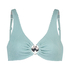 Bikini-Crop-Top Crinkle, Blau